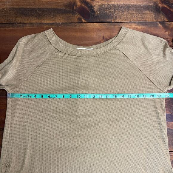 Free People We The Free Green Snowy Thermal Tunic Top Boat Neck Women's Large - Picture 11 of 12